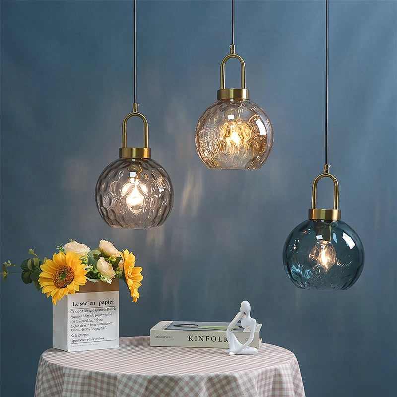 lustres modernes en verre minimalistes design nordique led