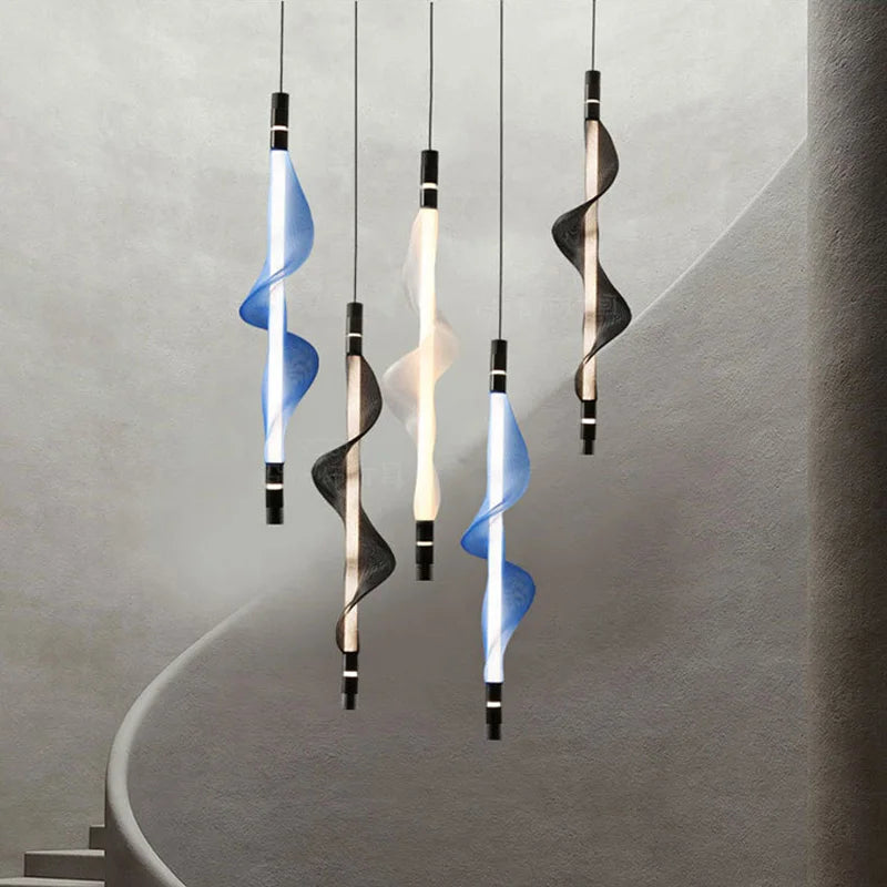 lustre design led postmoderne en acrylique tendance 2024 éclairage suspendu - vue 4 sur 18