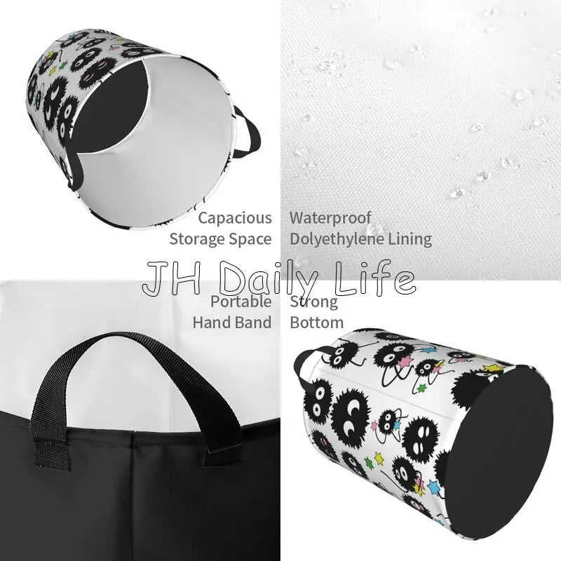 panier à linge pliable en tissu imperméable motif mignon pour vêtements et jouets - vue 5 sur 12