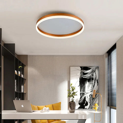 Plafonniers de cercle LED modernes pour salon intérieur luminaire de cuisine lustres de décoration de chambre à coucher en or noir lampes d'étude à gradation - vue 2 sur 13
