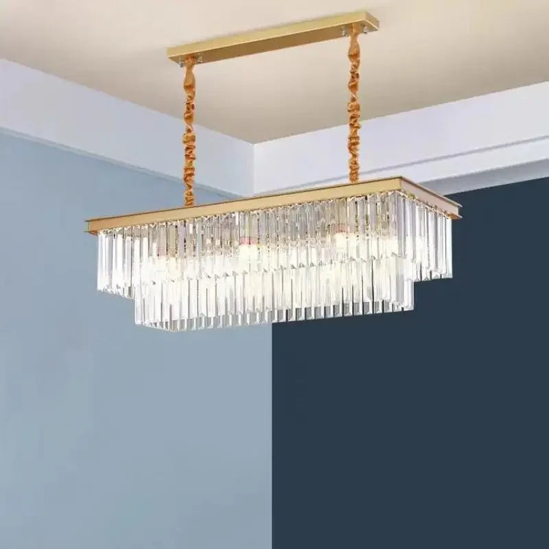 lustre rétro en métal avec chaîne suspendue et cristal - vue 7 sur 20