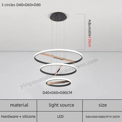 lustre moderne à anneau rond pour éclairage intérieur - vue 10 sur 11