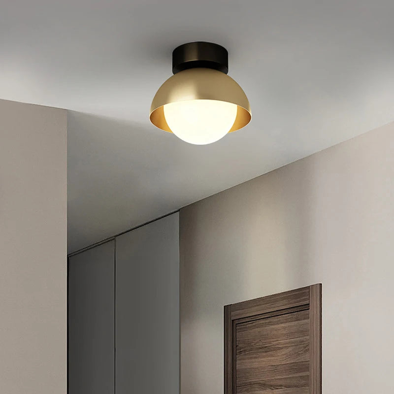 lampe de couloir en cuivre moderne et minimaliste à trois couleurs