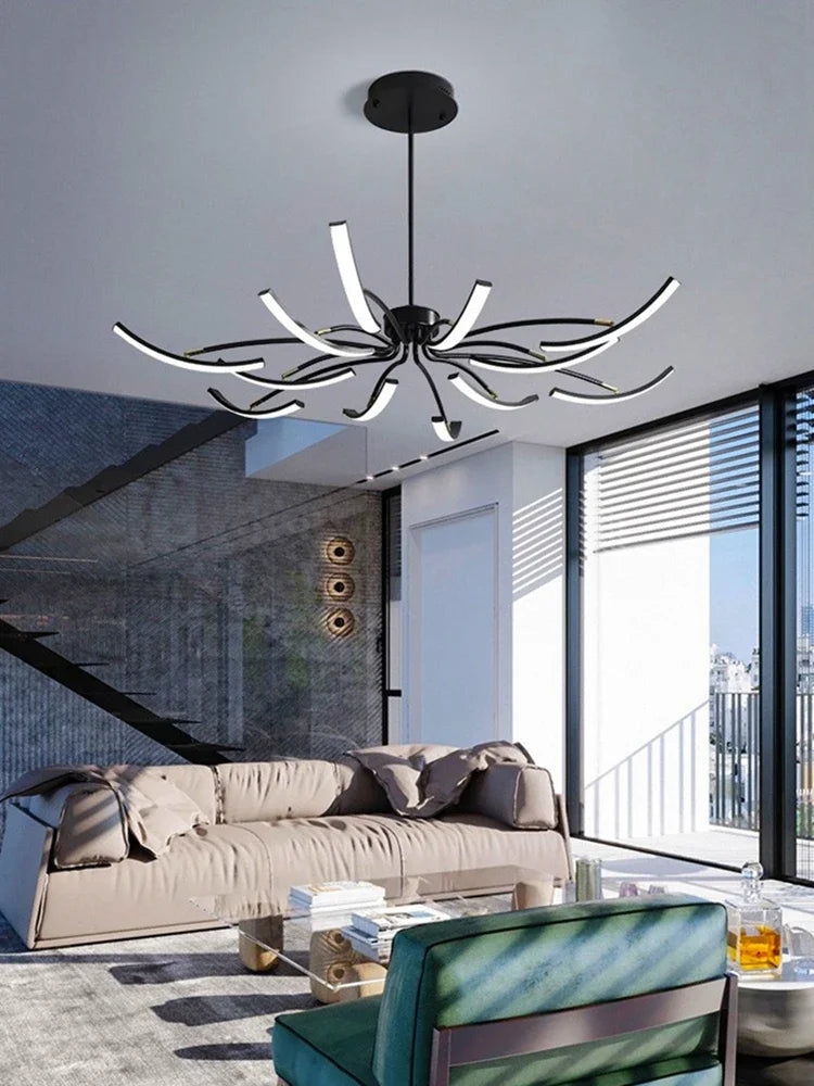 Lustre fini mat moderne pour la décoration du salon cuisine chambre étude lumière réglable lampes de plafond Led décoratives