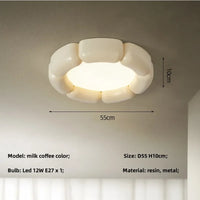 Moderne Wabi Sabi Led plafonnier chambre nordique Style crémeux plafonnier décor à la maison éclairage intérieur luminaires de lampe à Led