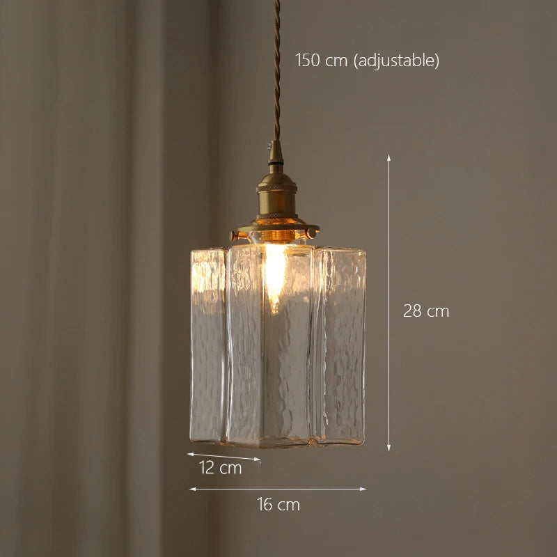 lustre japonais en verre minimaliste moderne avec éclairage led - vue 7 sur 9