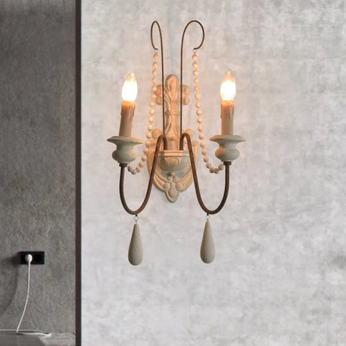 American French wall lamp, rural retro living room, dining room, bedroom, corridor, staircase decorative lighting fixtures - vue 3 sur 10