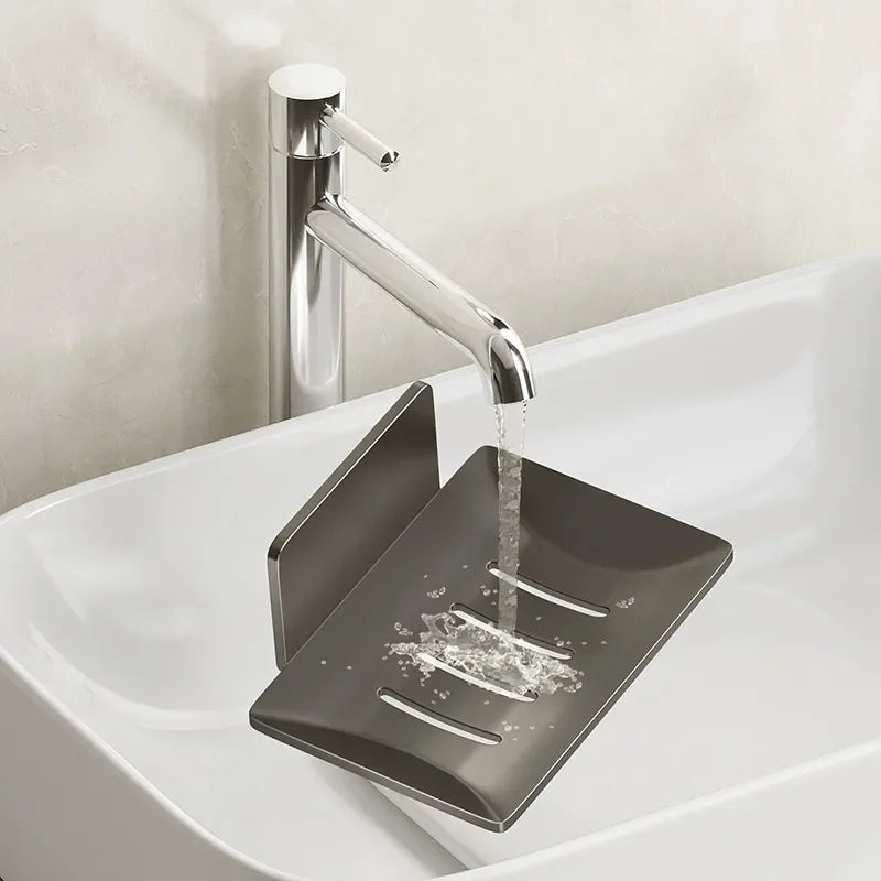 porte-savon mural en aluminium pour rangement et organisation - vue 3 sur 9
