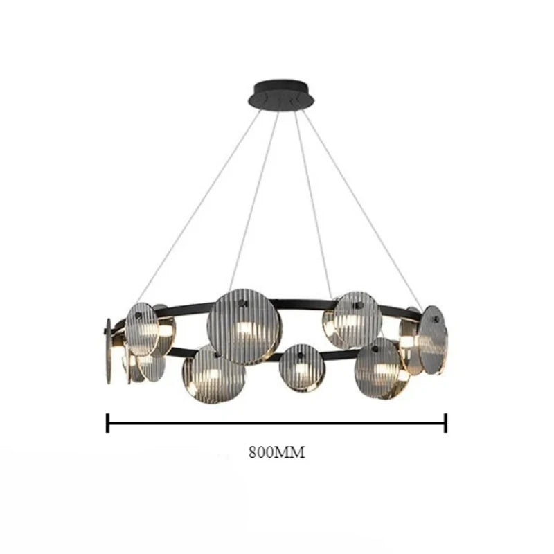 lustre moderne en fer et verre pour décoration intérieure - vue 12 sur 12