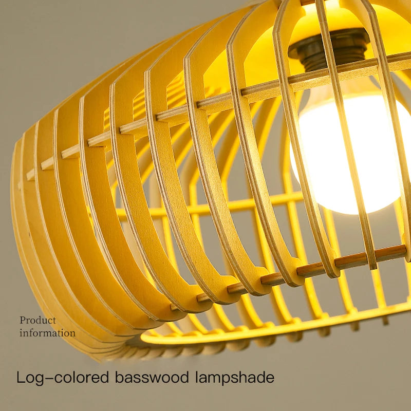 suspension nordique en bois pour décoration moderne et lumineuse - vue 5 sur 10