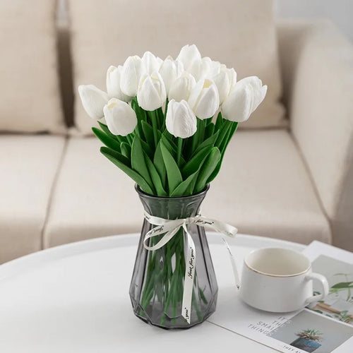 bouquet de tulipes artificielles luxe pour décoration intérieure et mariage - vue 17 sur 17