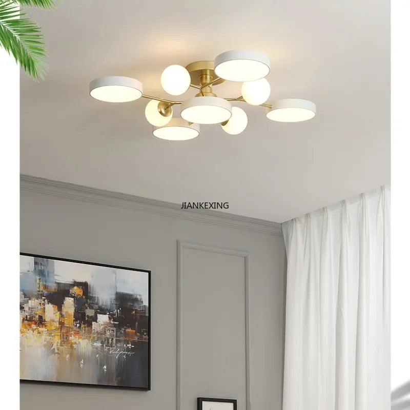 lustre led moderne en boule de verre pour décoration maison - vue 6 sur 10