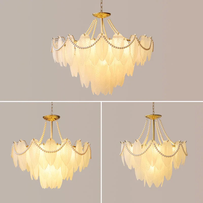 Modern luxury LED leaf dining room chandeliers Creative living room lights Bedroom, kitchen island decorative lighting fixtures - vue 2 sur 11