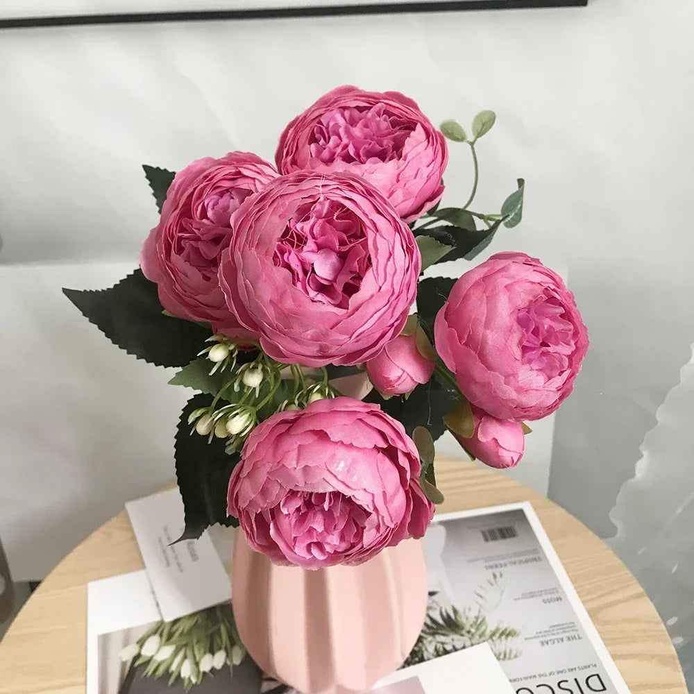 bouquet de pivoines artificielles pour décoration de mariage et maison - vue 9 sur 16