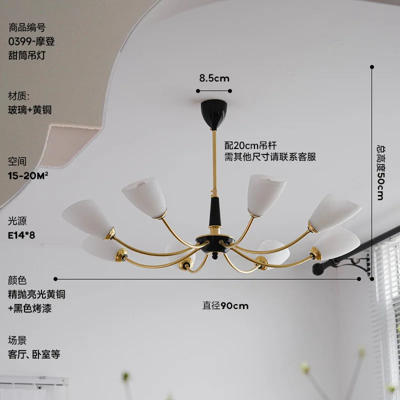 lustre à led moderne design nordique pour intérieur élégant - vue 10 sur 11