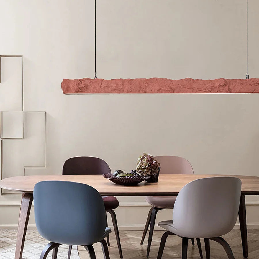 Nordic Minimalist Wabi-Sabi Wind LED Strip Restaurant Pendant Lights Home Decor Dining Room Bar Chandelier Hanging Lamp Fixtures - vue 4 sur 15