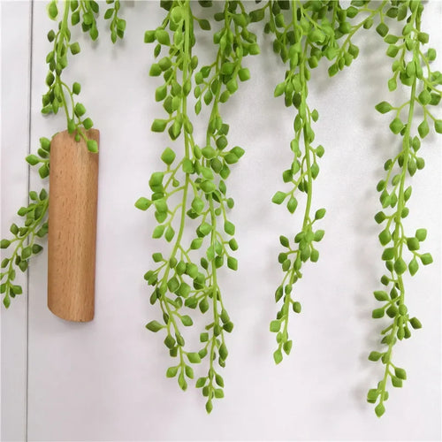 plantes succulentes artificielles décoratives en rotin pour jardin suspendu - vue 7 sur 8
