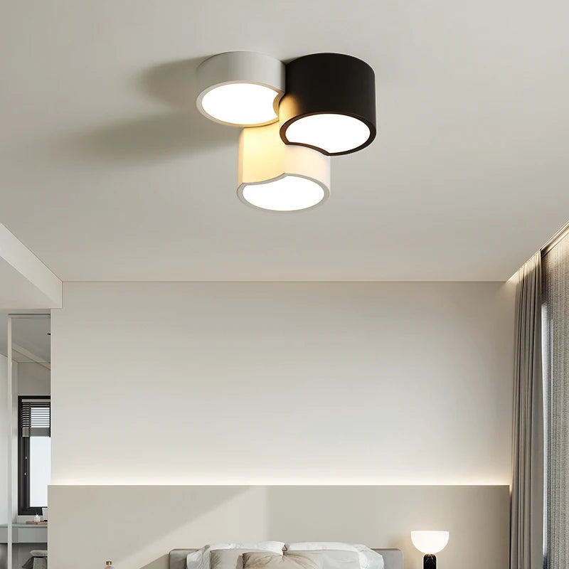 plafonnier géométrique minimaliste moderne simple combinaison lampe d'entrée