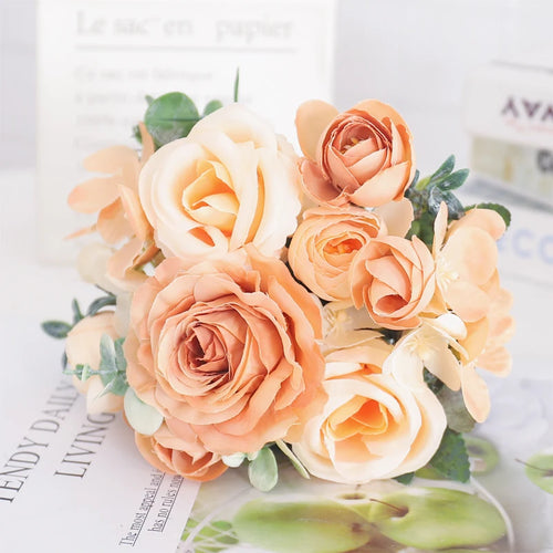 fleurs artificielles soie pivoine hortensia décoration mariage bouquet - vue 29 sur 40