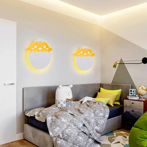 applique murale LED enfant dinosaure forme d'oeuf dessin animé chambre chevet pour fille garçon bébé chambre de bébé