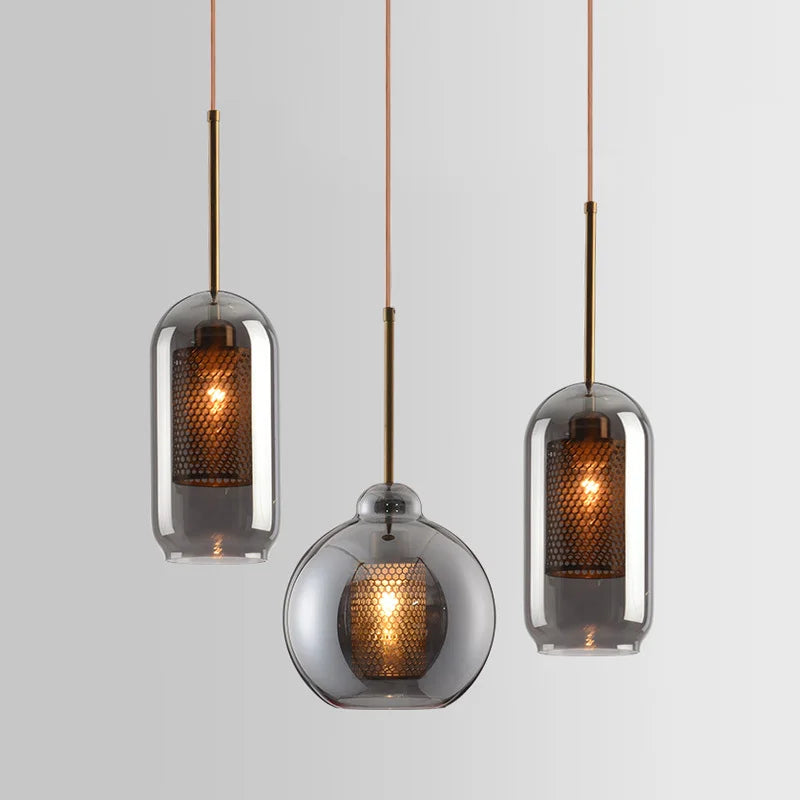 Suspension modernes nordiques pour salle à manger abat-jour en boule de verre cuisine chambre chevet décor lampe suspendue lustres luminaire - vue 5 sur 13