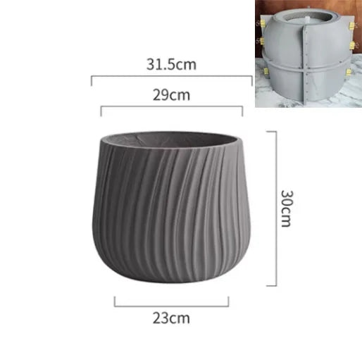 moule en silicone moderne pour pot de fleurs en béton léger et luxueux