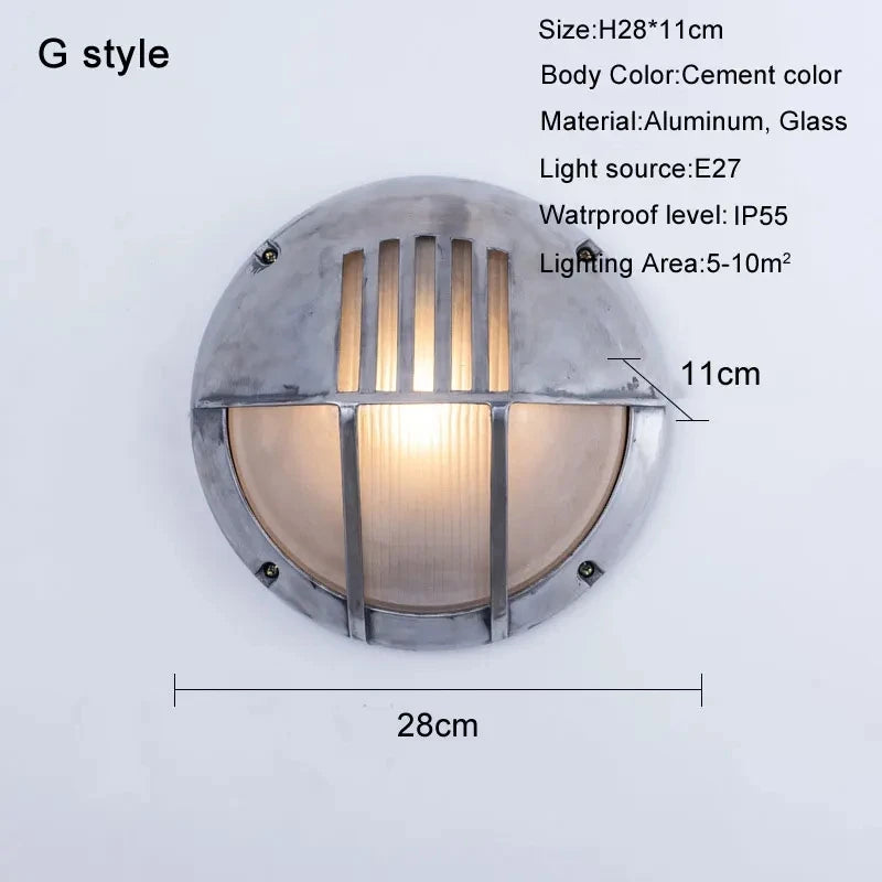 applique murale led rétro imperméable en aluminium idéale pour extérieur et intérieur - vue 8 sur 15