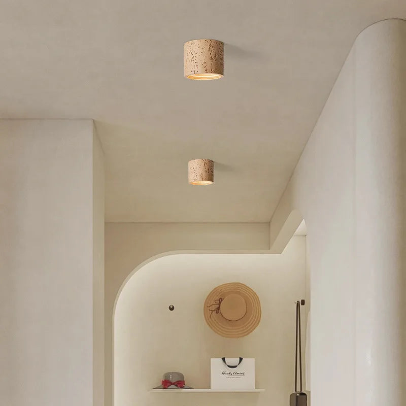 Wabi-sabi Style Downlight Led résine plafonnier salon chambre plafonnier allée couloir entrée rétro luminaire - vue 3 sur 10