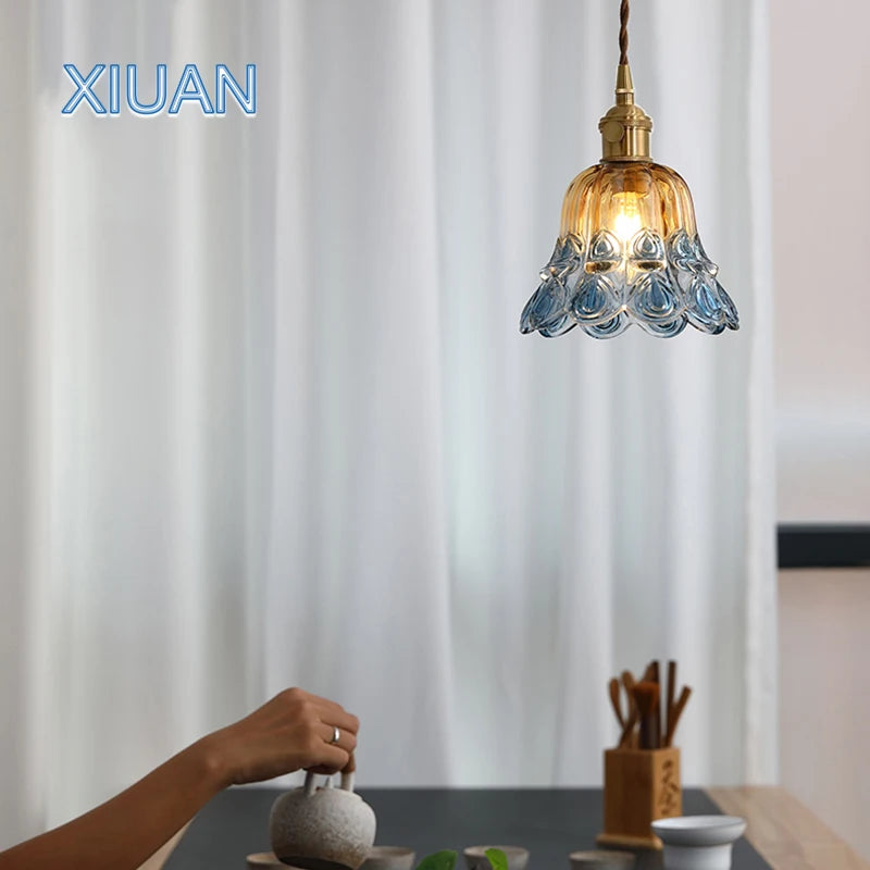 suspension en verre appliques chevet lumière suspendue - vue 3 sur 8