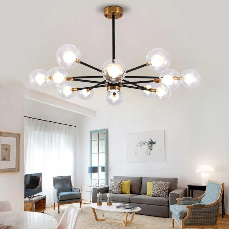 Nordic Bubble Glass Chandelier Pendant Lamp Ceiling Light Suspension Luminaire  for Living Room Bedroom - vue 6 sur 16