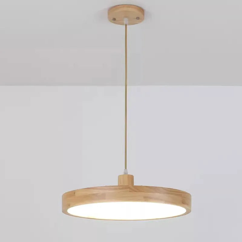 Lustre LED japonais à tête unique en rondins