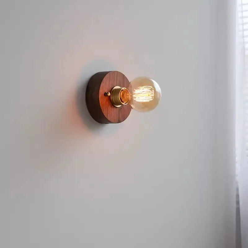 applique murale en bois style wabi sabi pour éclairage intérieur décoratif - vue 5 sur 10