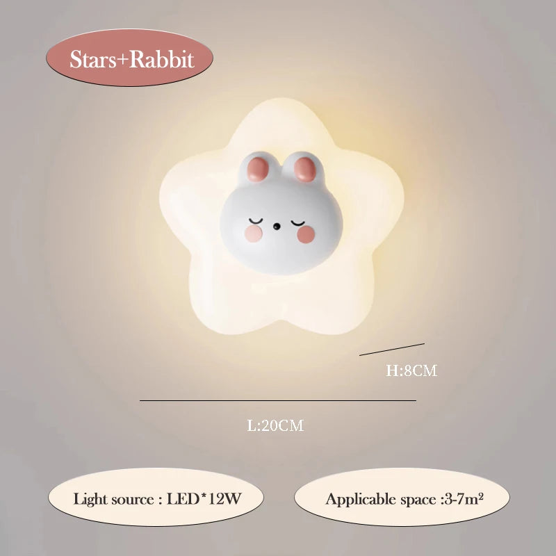 applique murale lapin mignon pour chambre enfant décoration moderne - vue 9 sur 10