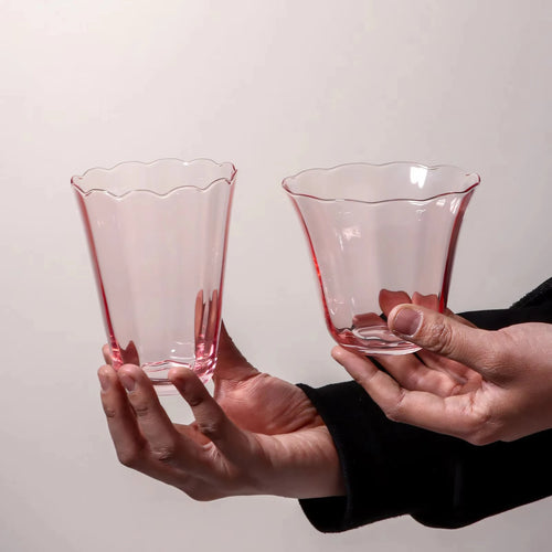 Verre vin vintage motif fleurs style cristal