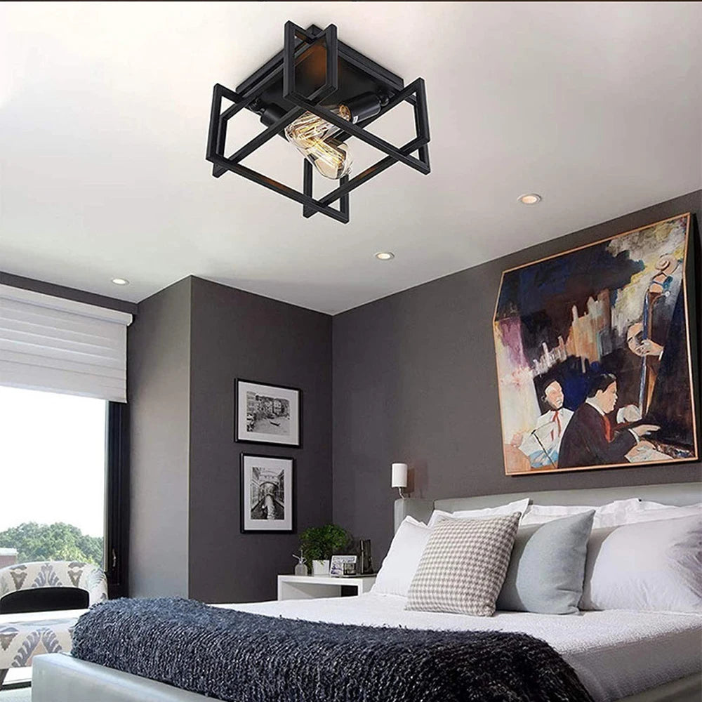 plafonnier vintage américain luminaire industriel rétro design moderne - vue 4 sur 8