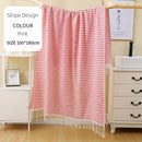serviette de plage turque extra large rayee frangee