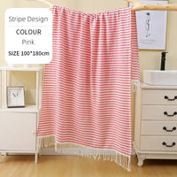 serviette de plage turque extra large rayee frangee