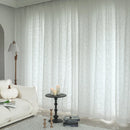 Voilage tulle brodé rayures style élégant pour salon