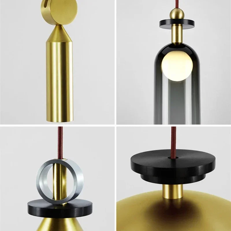 suspension en métal réglable design pour éclairage intérieur décoratif - vue 6 sur 25