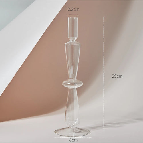 bougeoir en verre transparent décoration intérieure moderne nordique - vue 29 sur 31