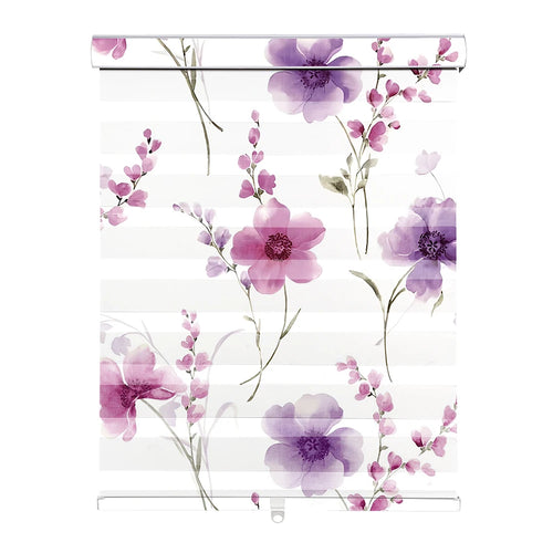 Store enrouleur zébré motorisé intelligent jour nuit fenêtre