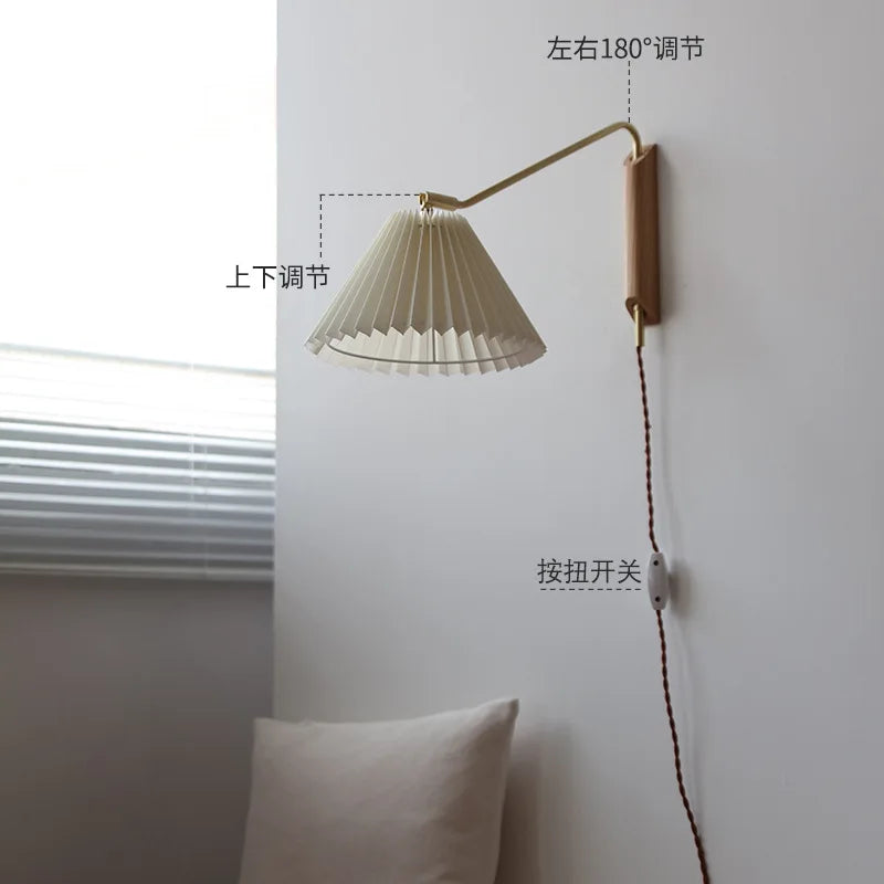 applique murale en cuivre avec interrupteur et lampe LED rotative - vue 4 sur 7