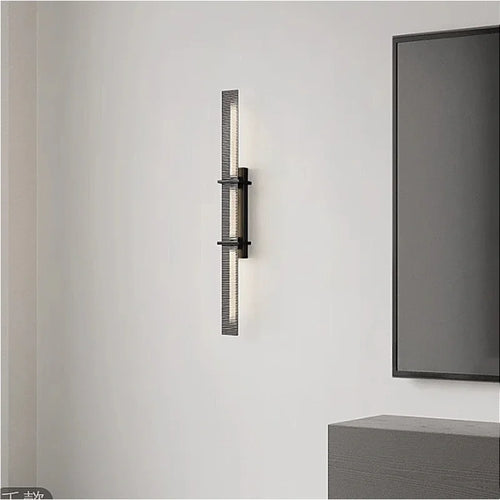 applique murale en verre à rayures cuivre pour décoration intérieure - vue 5 sur 8
