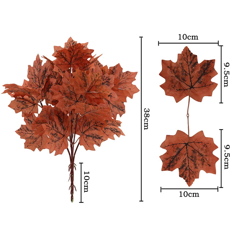feuilles d'érable artificielles pour décoration automnale et Halloween - vue 13 sur 12