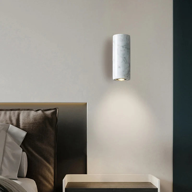 applique murale led en marbre support chevet décorative nordique hôtel