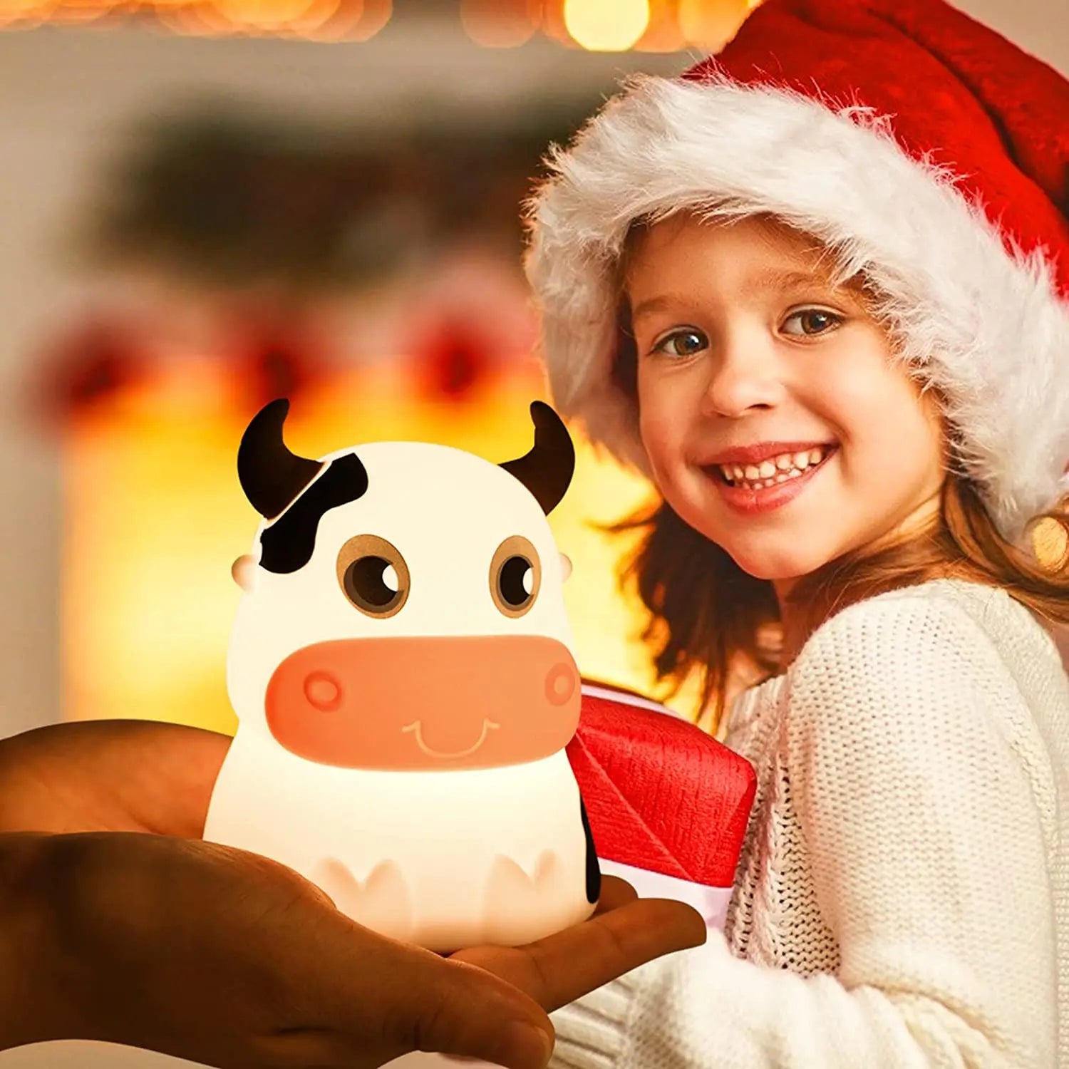 Lampe Mignon Vache Veilleuse À Distance Veilleuse 7 Couleurs En Silicone Souple Animal LED Pépinière Lampe De Nuit Chambre Décor Pour Bébé Infantile Enfant En Bas Âge - vue 4 sur 8
