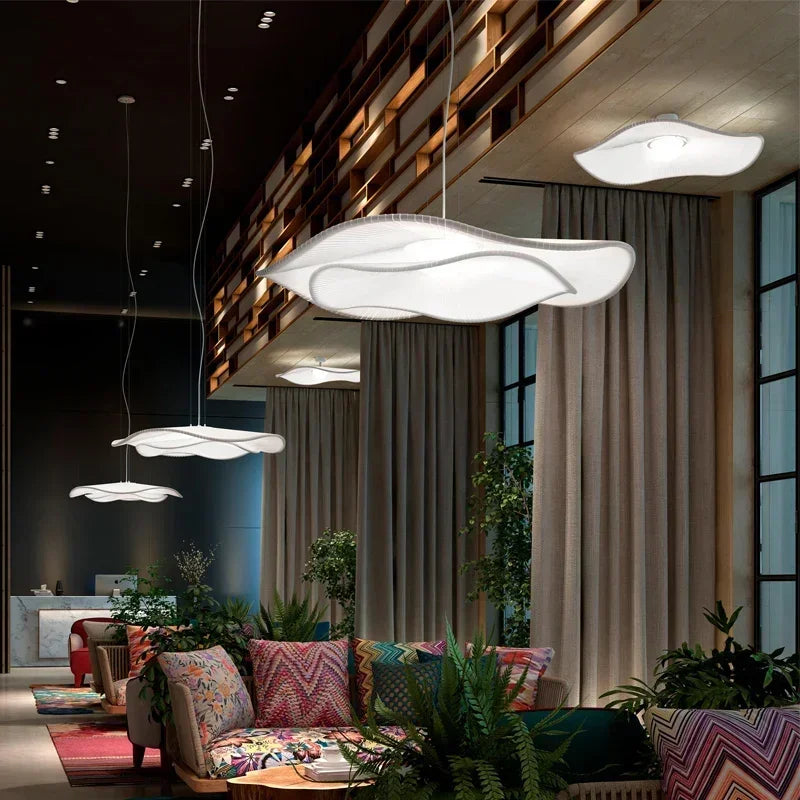 lustre minimaliste nordique en tissu design feuille de lotus