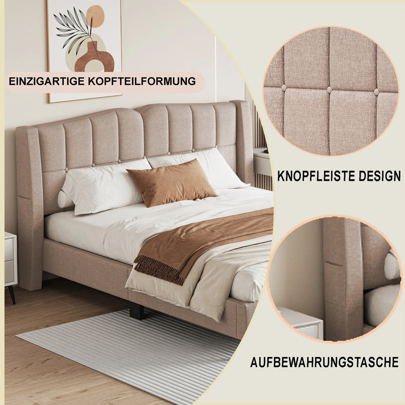 lit avec sommier à lattes design unique et rangement intégré