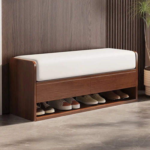 tabouret à langer nordique en bois avec rangement intégré - vue 5 sur 14