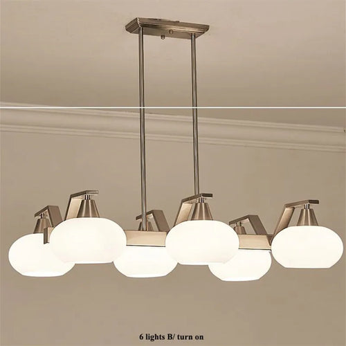 lustre moderne en métal nickelé avec éclairage à led - vue 3 sur 12